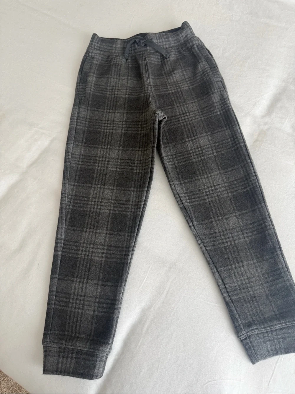Janie and Jack Grey Plaid Pajama Set with Knit Cardigan